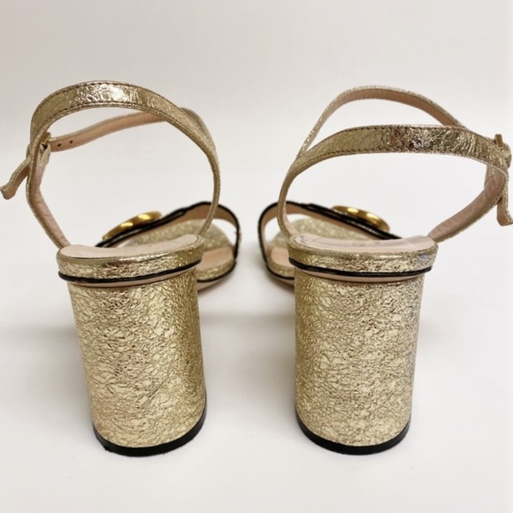 Gucci GG Marmont Sandals Gold - Picture 7 of 8